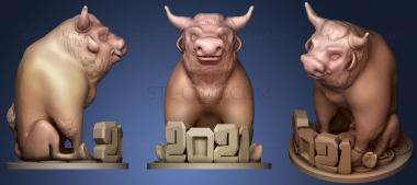 3D model Bull. Symbol 2021 For Happiness And Money (STL)